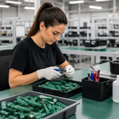 Работа на заводе в Холоне: проверка и зачистка деталей